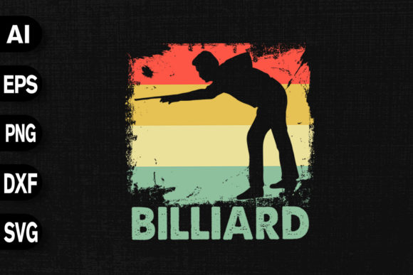 Billiard Player Vintage Retro Graphics & T-Shirt Designs