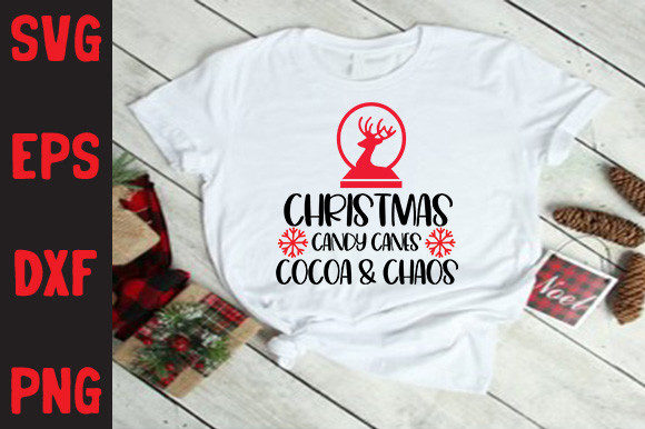 Christmas, Candy Canes, Cocoa Chaos Graphics for T-Shirt Designs