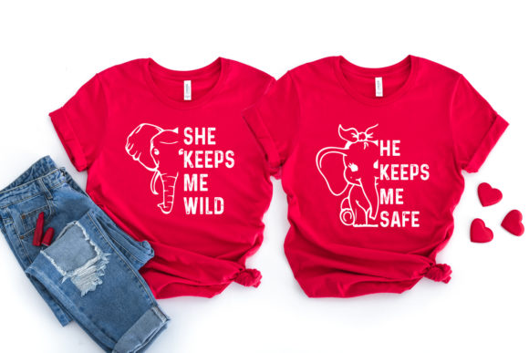Love Couple Elephant Graphics for Print Templates