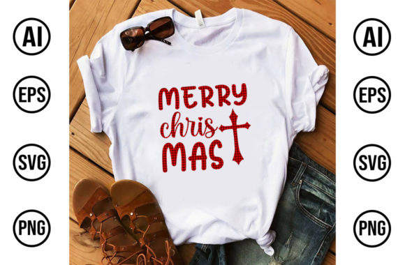 Merry Red Christmas T-Shirt SVG: Graphics & Print Templates