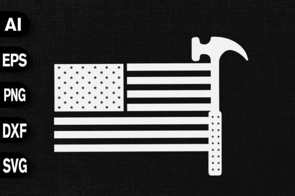 Roofer American Flag Graphics & T-Shirt Designs
