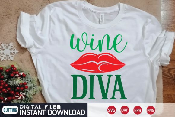 Wine Diva SVG Design: Graphics for T-Shirt Designs